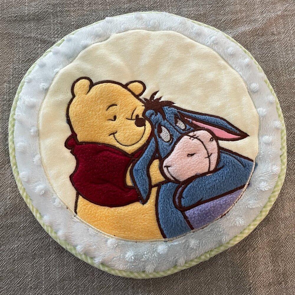 Disney Pooh & Eeyore Round Hanging Pillow Decor 11" Round Collectible!